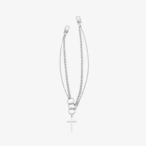 Multi-Layer Ring Cross Necklace