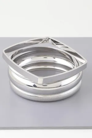 Multi Shiny Silver Layer Bracelet