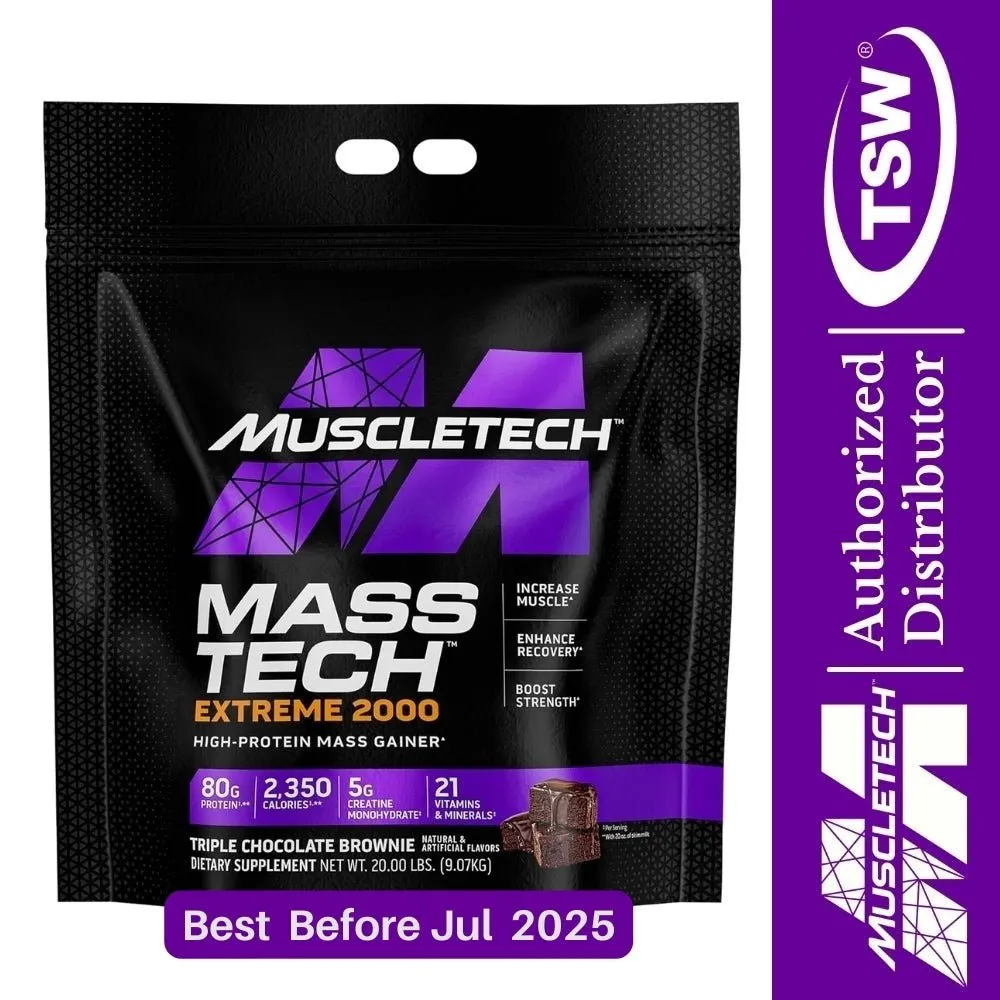 MuscleTech Mass Tech Extreme 2000 Mass Gainer 20 lbs (Exp Jul 2025)