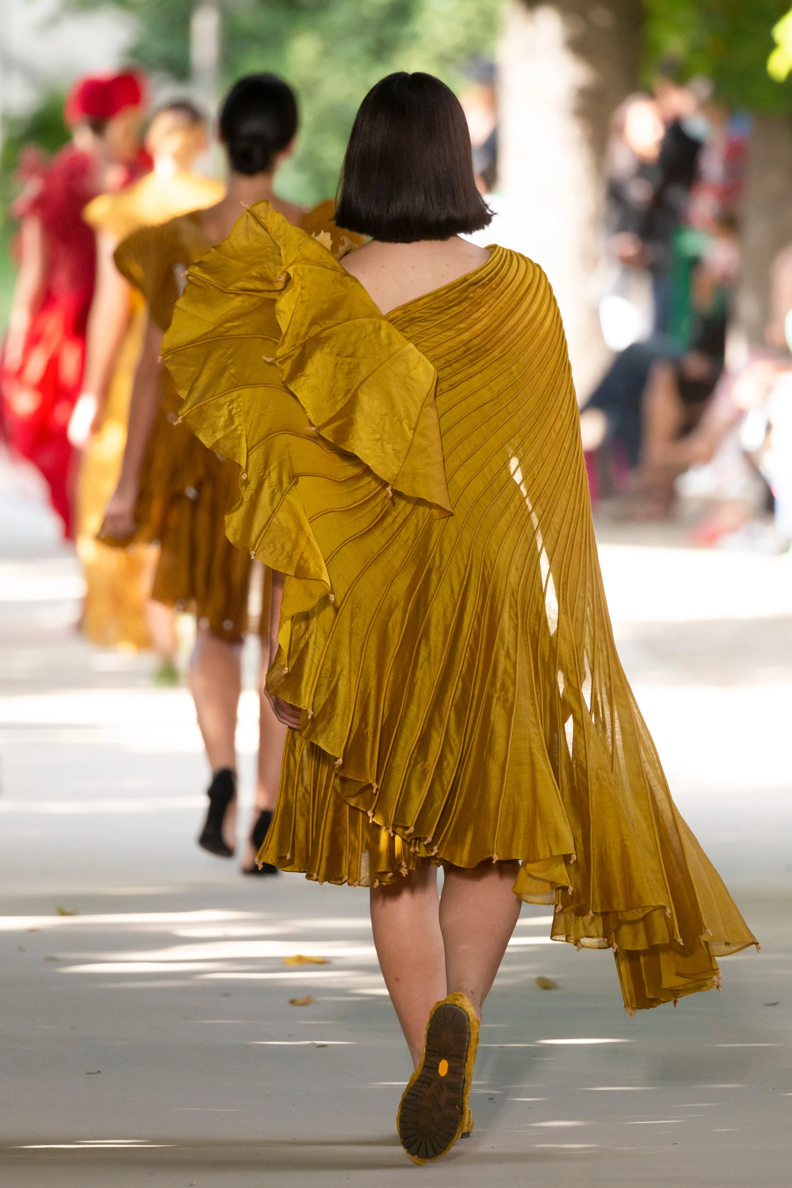Mustard Coral Top and Skirt Set