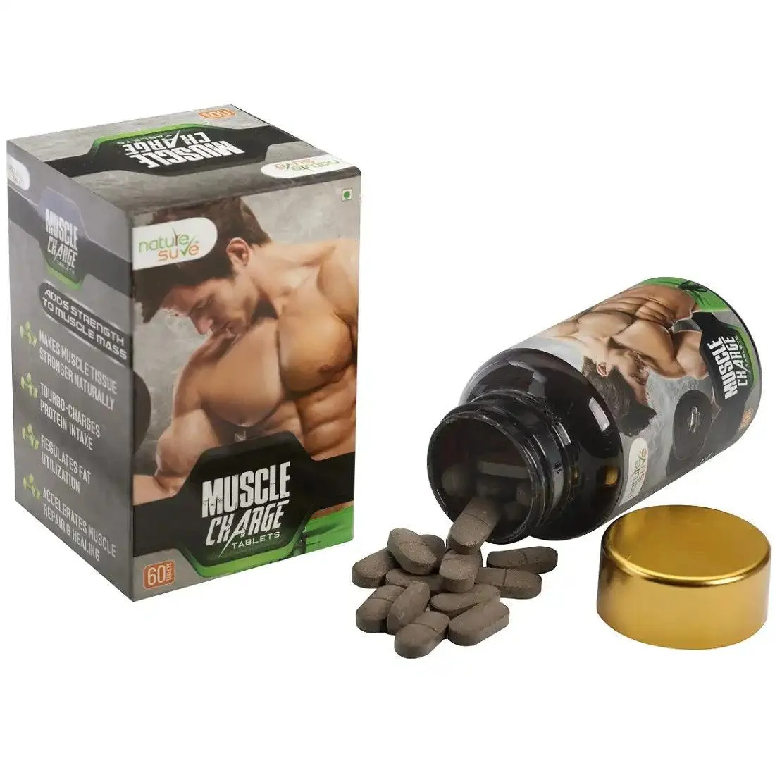 Nature Sure Combo: Double Mass and Muscle Charge Tablets for Body Mass and Muscle Strength