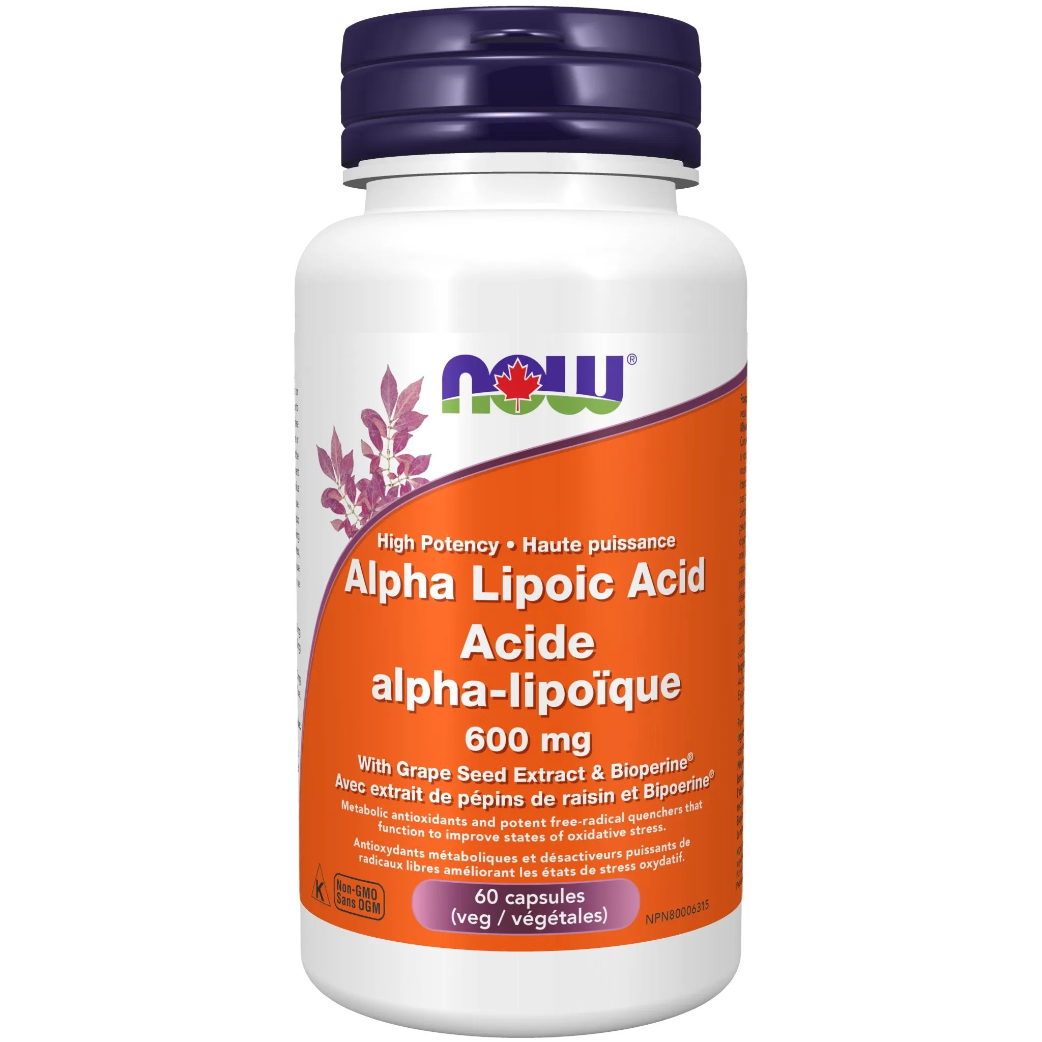 Now Alpha Lipoic Acid 600mg 60 Veg Capsules