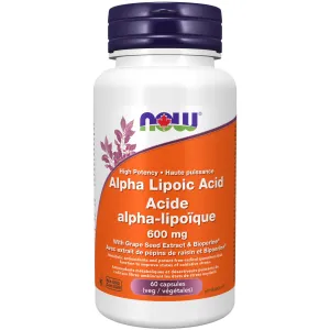 Now Alpha Lipoic Acid 600mg 60 Veg Capsules