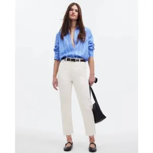 NWT Madewell The '90s Straight Crop Jean Size 25 Tile White