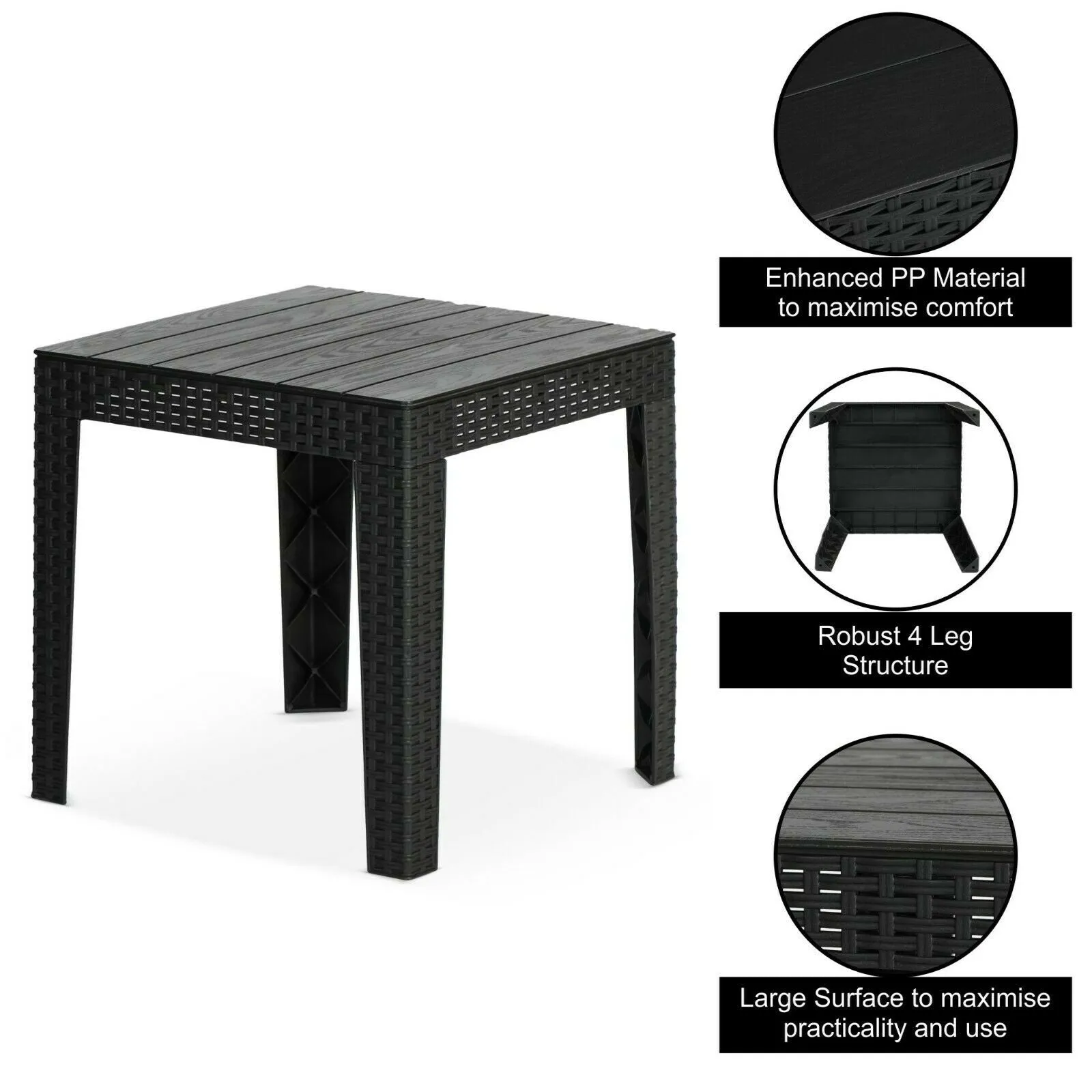 Olsen & Smith 3 Piece 2 Person Weatherproof Rattan Outdoor Garden Lawn Decking Patio Balcony Furniture Set, 2 Chairs and Cushions with 1 Table , Grey