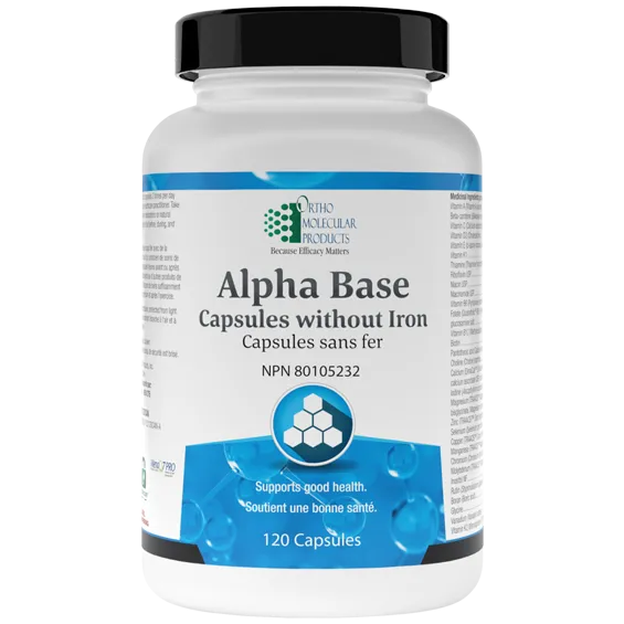 Ortho Molecular Products Alpha Base Capsules without Iron 120 Caps