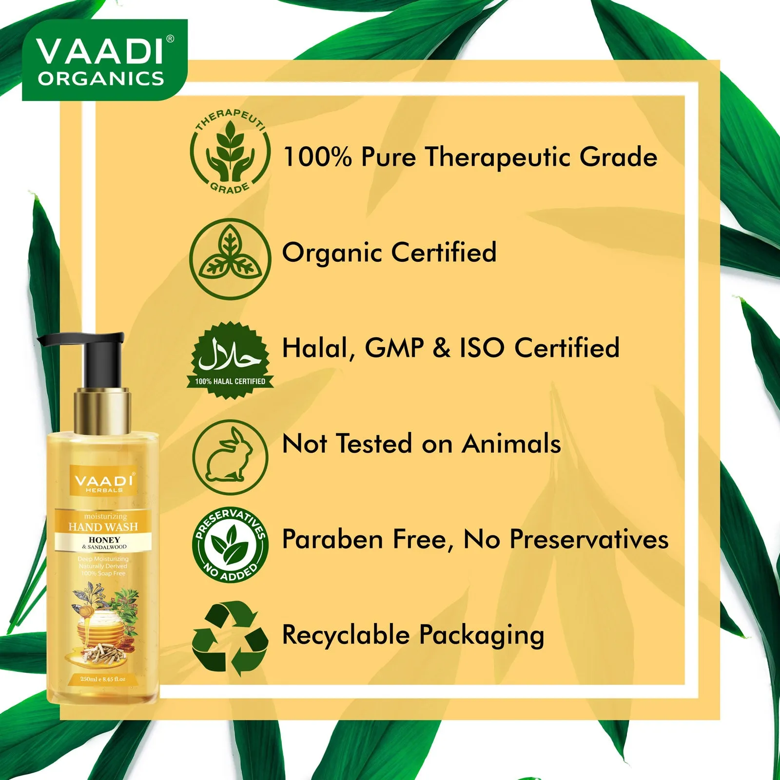 Pack of 3 Deep Moisturizing Honey & Sandal Hand Wash (250 ml x 3)