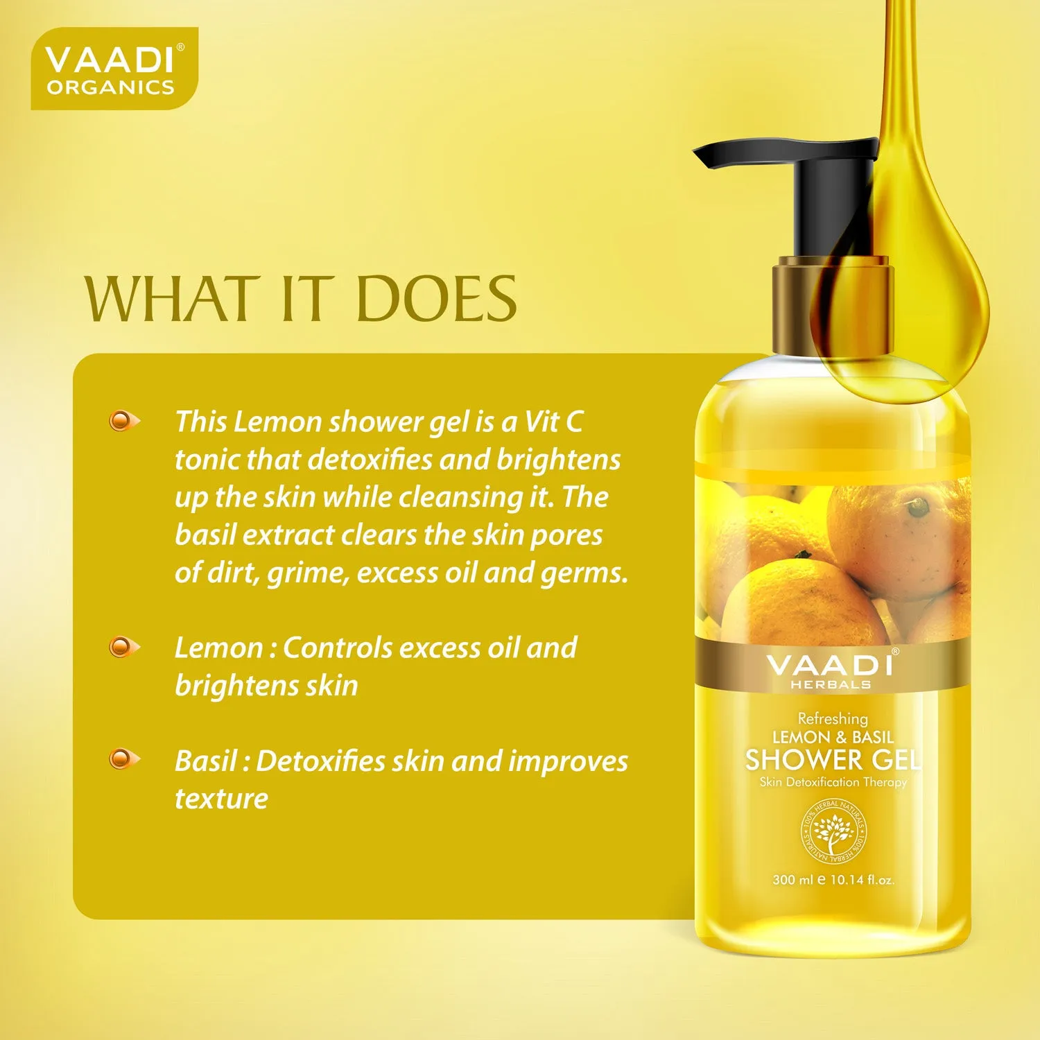 Pack of 3 Refreshing Lemon & Basil Shower Gel (300 ml x 3)
