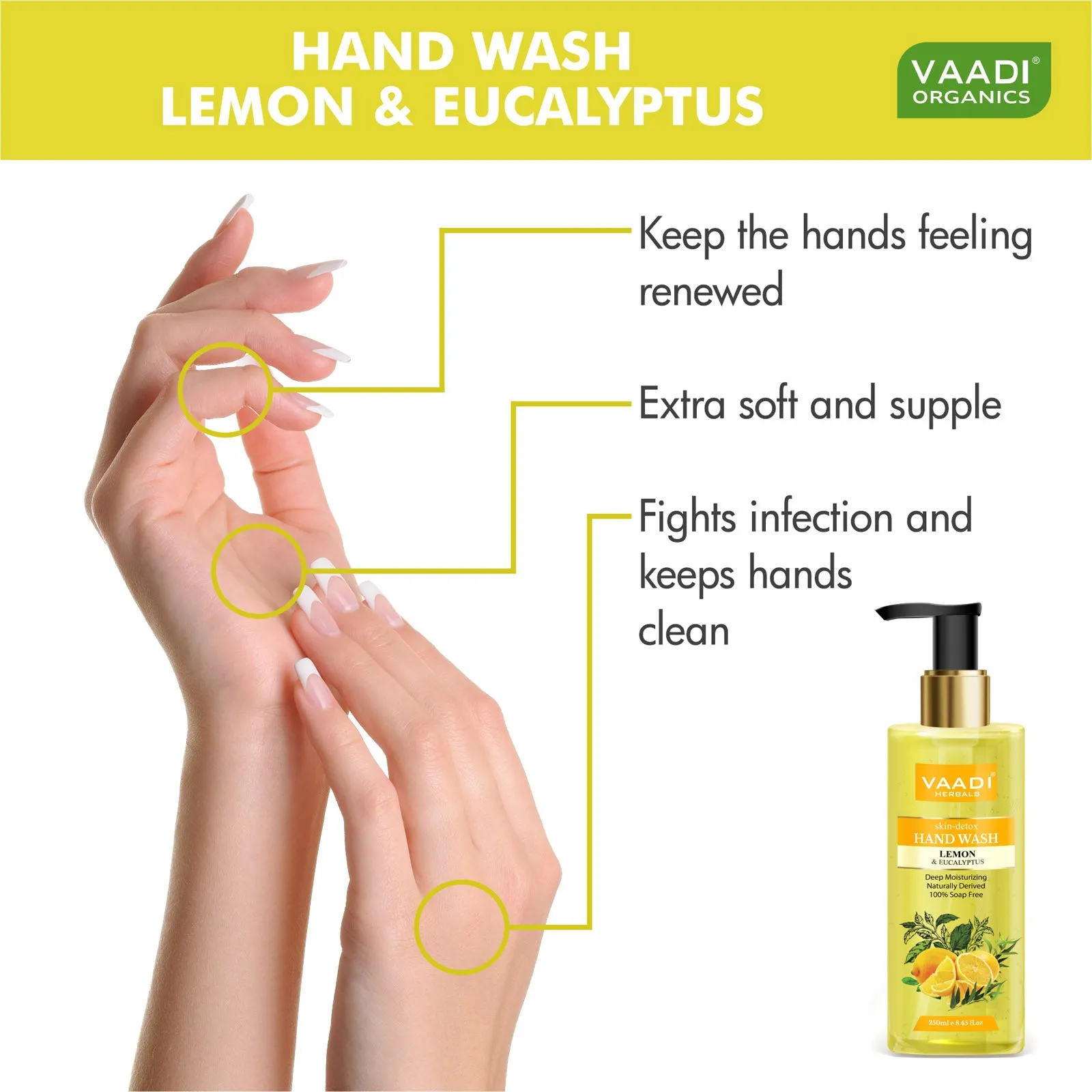 Pack of 3 Skin-Detox Lemon & Eucalyptus Hand Wash (250 ml x 3)
