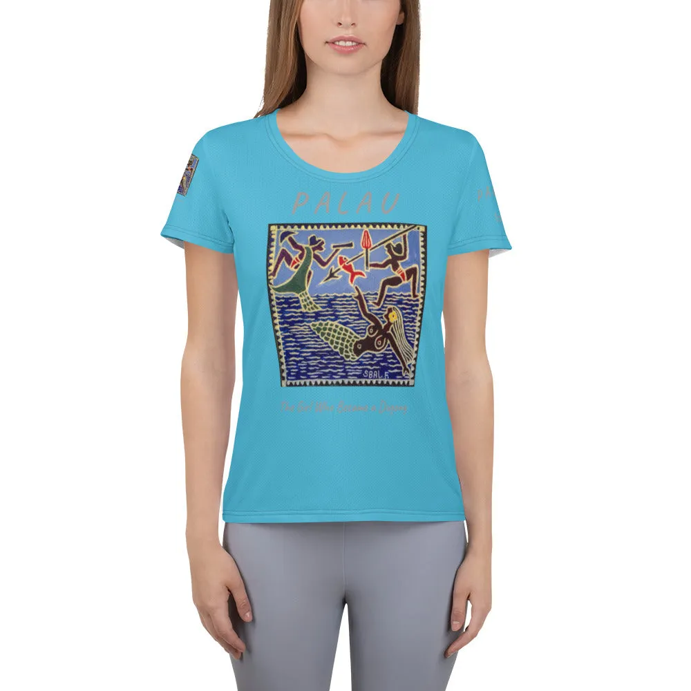 Palau Legends - The Girl Who Became a Dugong - All-Over Print Women's Athletic T-shirt