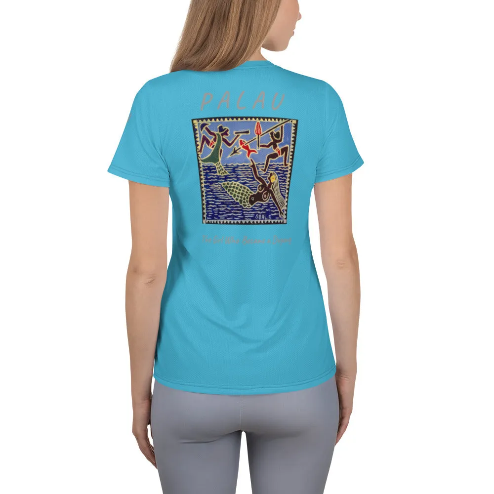 Palau Legends - The Girl Who Became a Dugong - All-Over Print Women's Athletic T-shirt