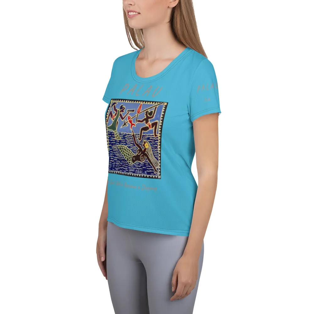 Palau Legends - The Girl Who Became a Dugong - All-Over Print Women's Athletic T-shirt