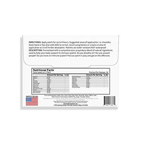 Parche de inmunidad Trio Best Defense con mezcla de saúco, zinc y vitamina C (30 parches)