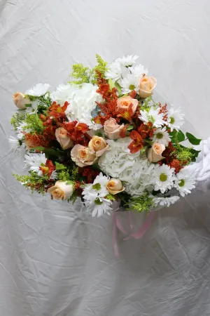 Peach, Orange, and White