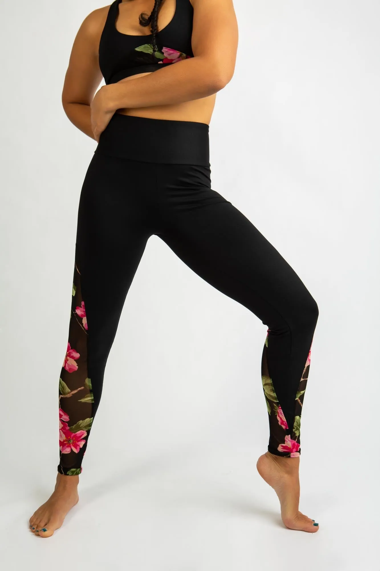 Pink Blossom Floral Leggings