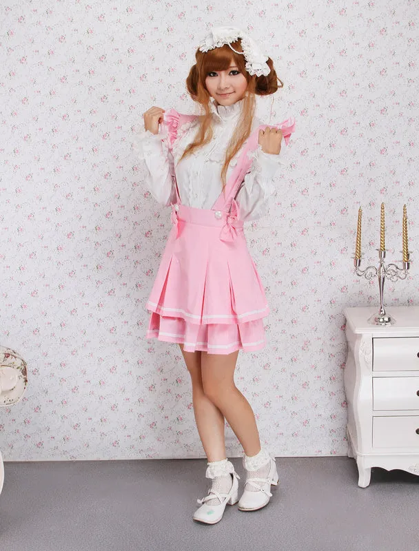 Pink Cotton Multi Layer Lolita Skirt