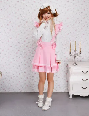 Pink Cotton Multi Layer Lolita Skirt