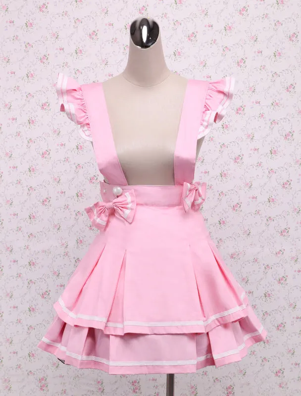 Pink Cotton Multi Layer Lolita Skirt