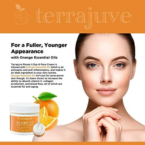 Plump it Eye and Face Anti Aging Moisturizer Cream plus Dead Sea Mud Facial Mask Treatment Pure, Organic, All Natural in an Organza Bag