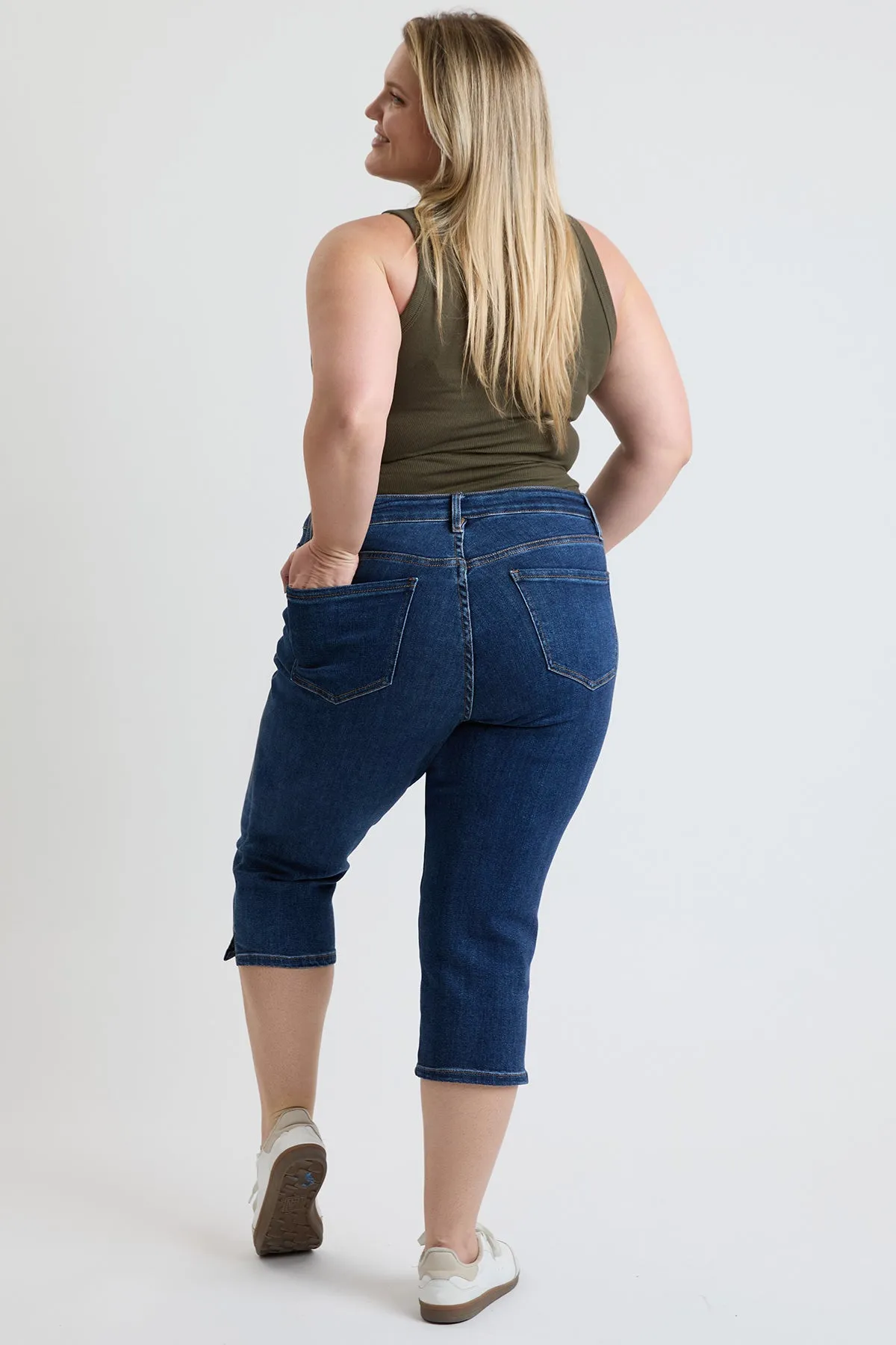 Plus High Rise Premium Stretch Essential Capri, Pack of 6