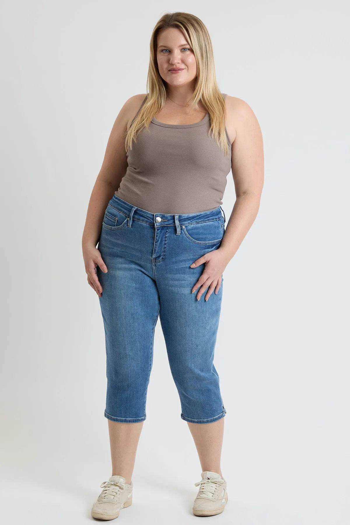 Plus High Rise Premium Stretch Essential Capri, Pack of 6