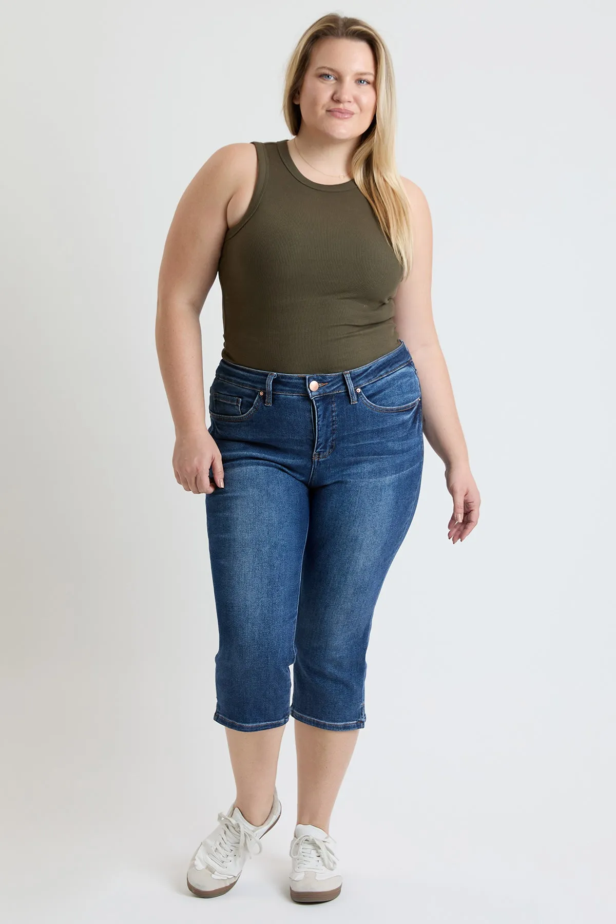 Plus High Rise Premium Stretch Essential Capri, Pack of 6