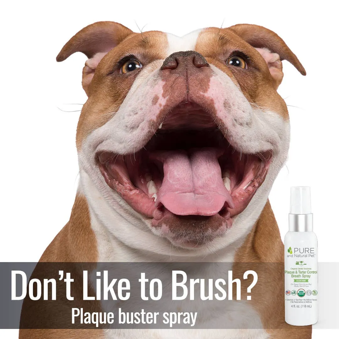 Pure and Natural Pet - Organic Plaque & Tartar Dental Control Breath Spray for Dogs