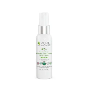 Pure and Natural Pet - Organic Plaque & Tartar Dental Control Breath Spray for Dogs