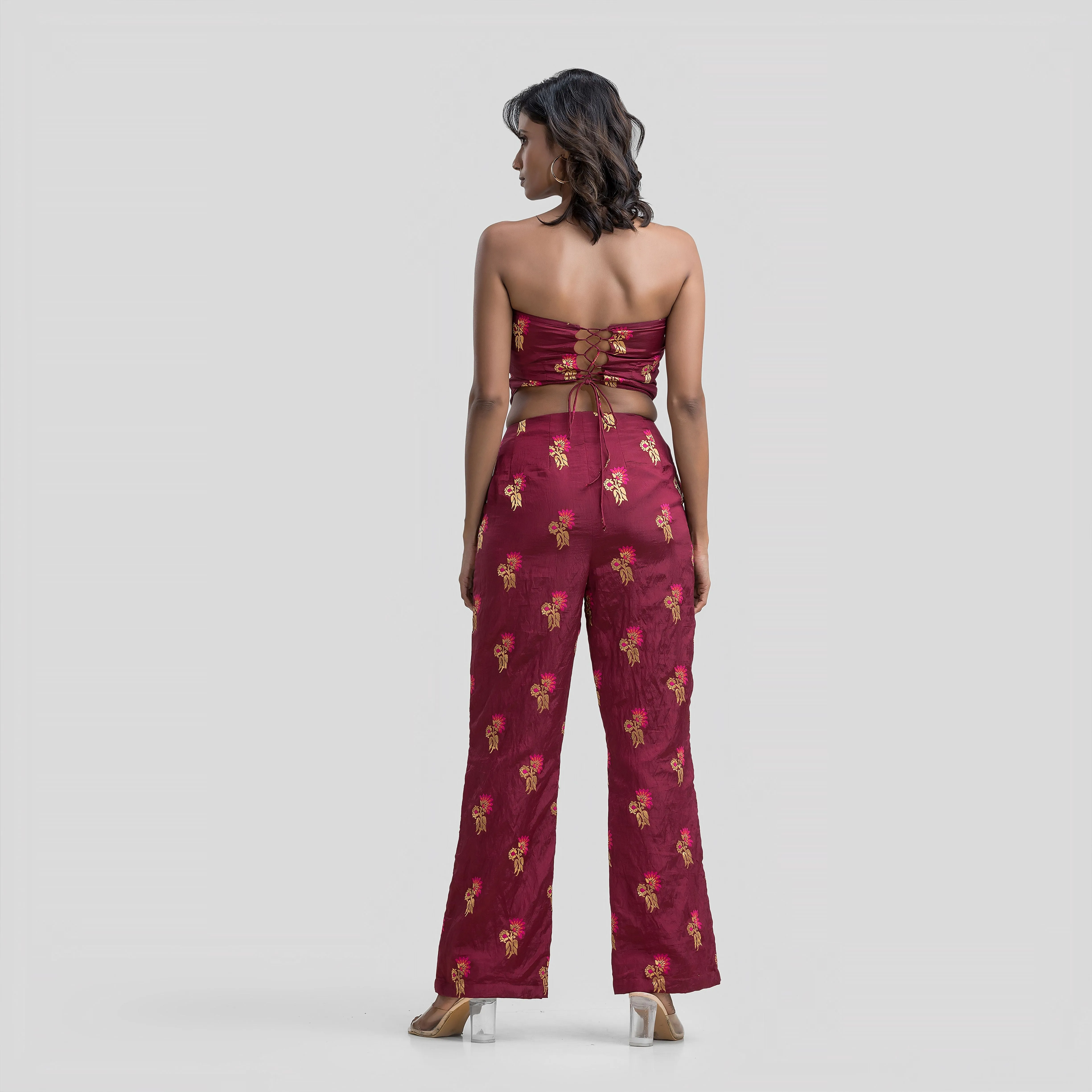 Raspberry Brocade Corset