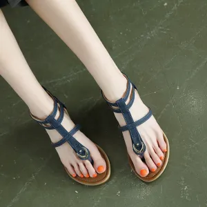 Roman Style Strappy Sandals with Small Heel