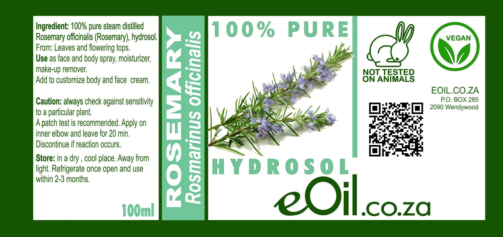 Rosemary Hydrosol 100 % Natural