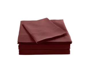 Royal Comfort Bamboo Blended Sheet & Pillowcases Set 1000TC Ultra Soft Bedding - MALAGA WINE