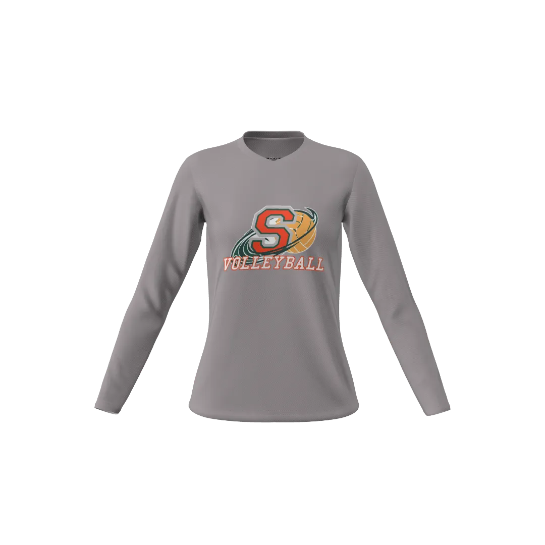 SASH GIRLS' VOLLEYBALL - P-CORE PROKNIT LONG SLEEVE V-NECK - WOMEN