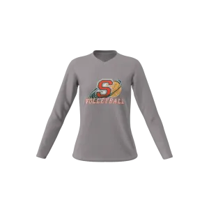 SASH GIRLS' VOLLEYBALL - P-CORE PROKNIT LONG SLEEVE V-NECK - WOMEN