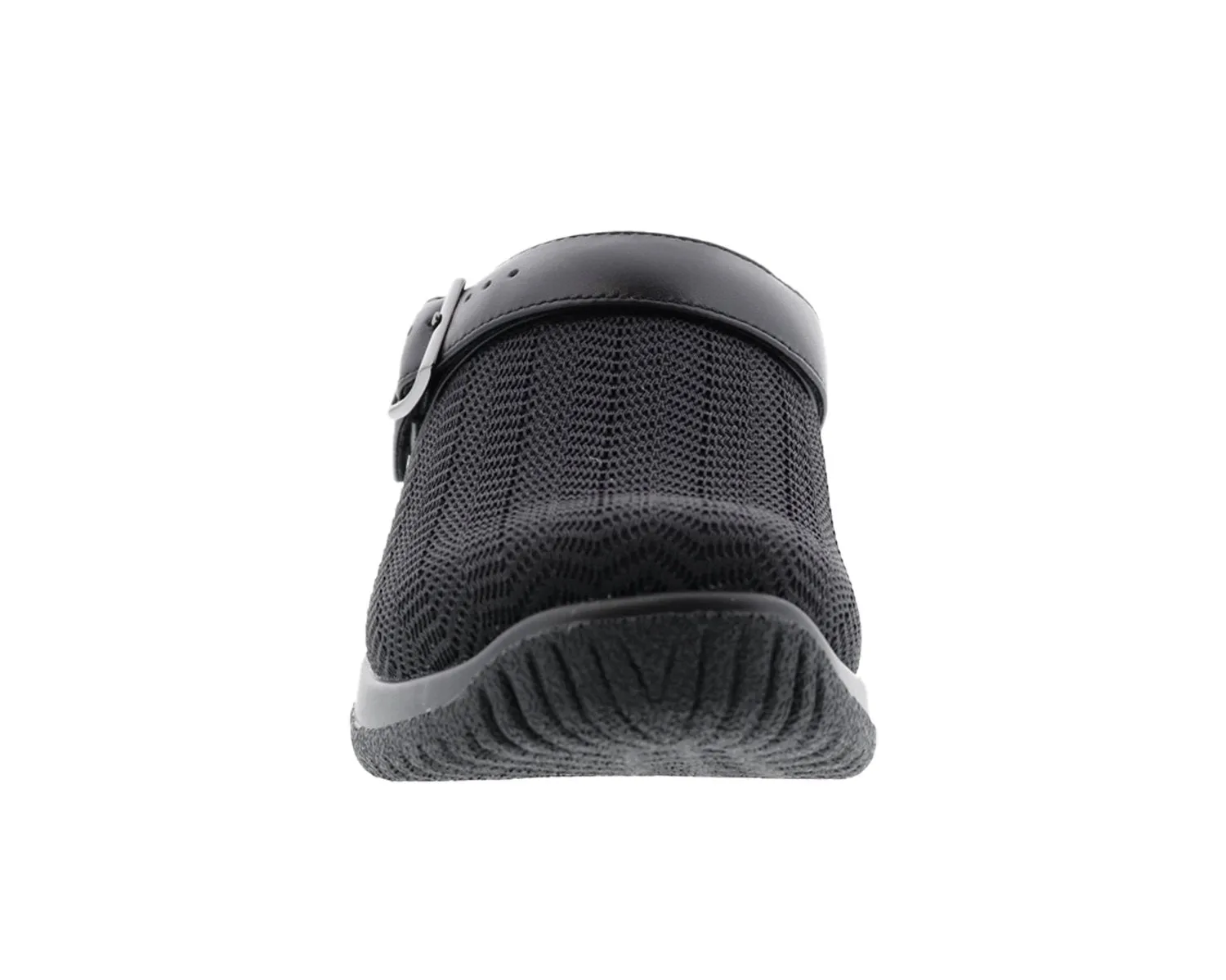 SAVANNAH Black Wavy Stretch Fabric/Leather
