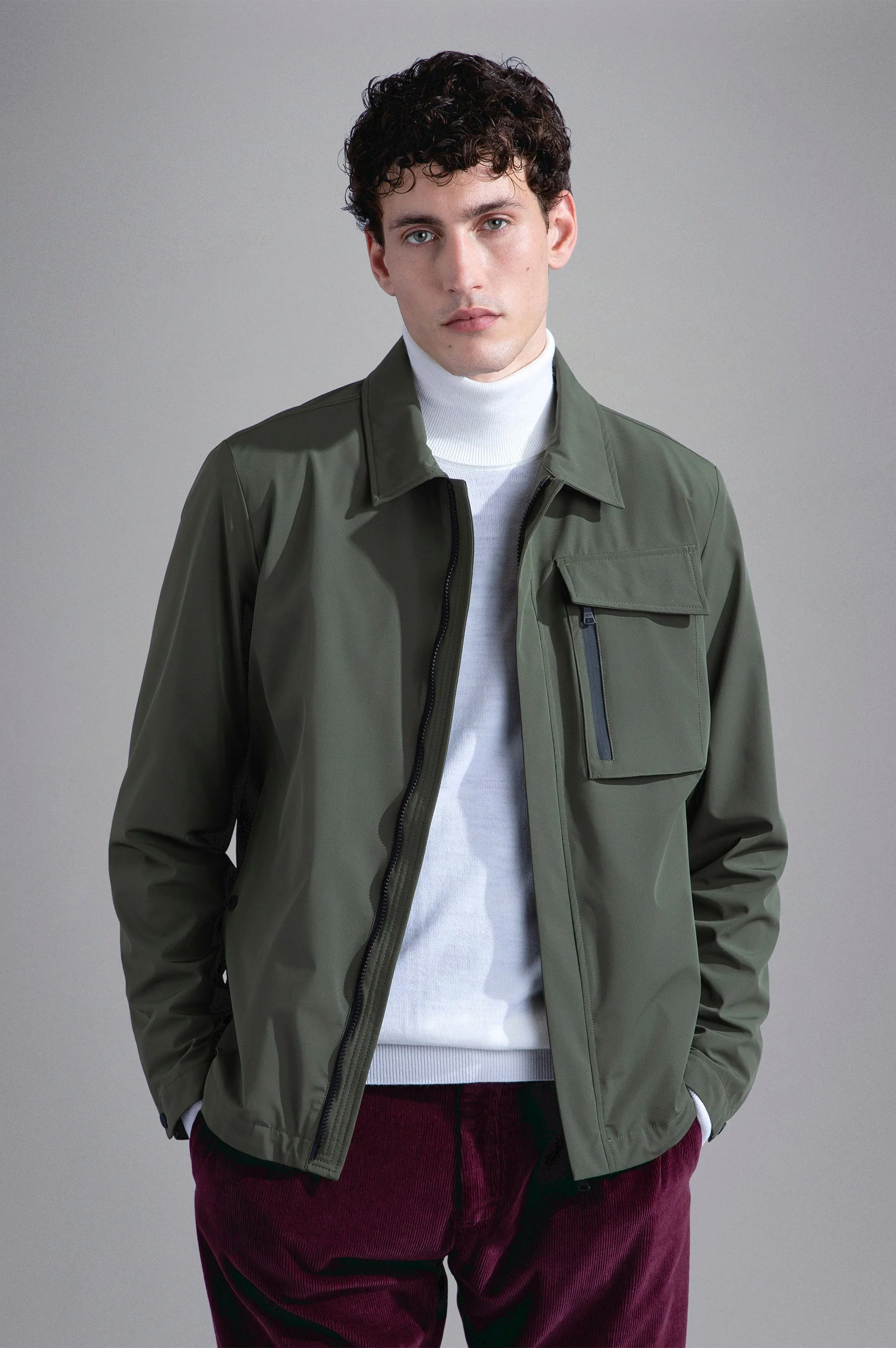 Save the Sea RE 4x4 Stretch Typhoon Shacket in Olive