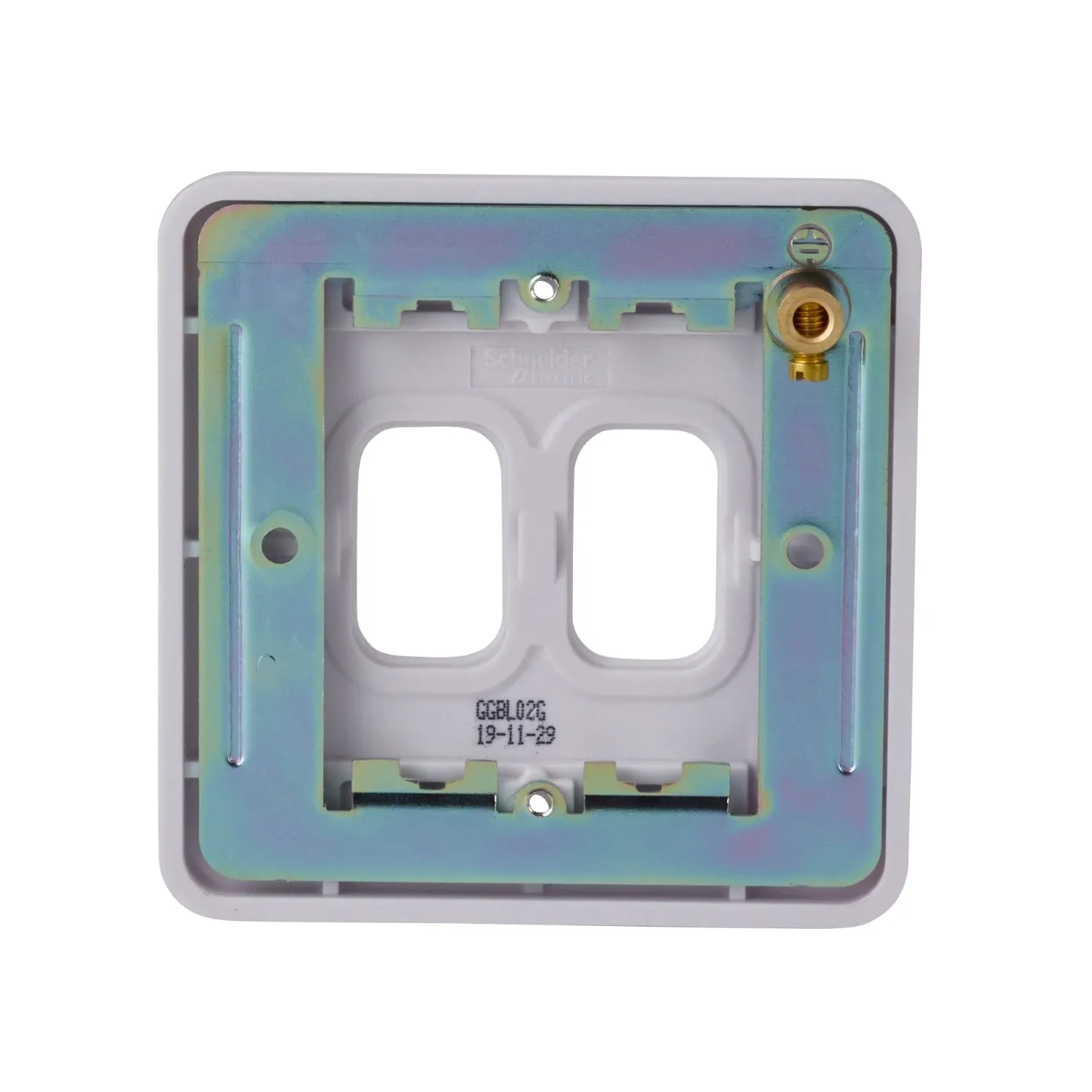 Schneider Electric GGBL02G Lisse White Moulded 2G Grid Front Plate
