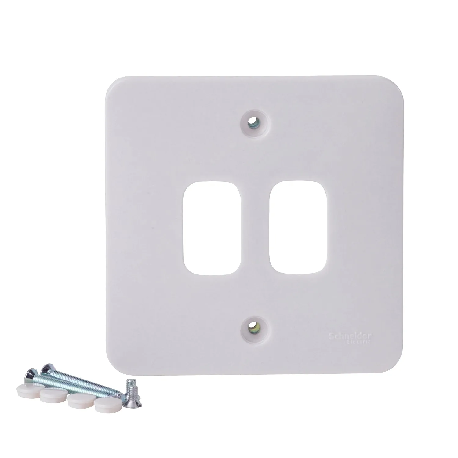 Schneider Electric GGBL02G Lisse White Moulded 2G Grid Front Plate
