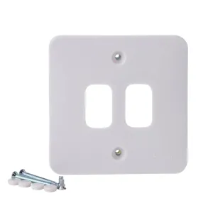Schneider Electric GGBL02G Lisse White Moulded 2G Grid Front Plate