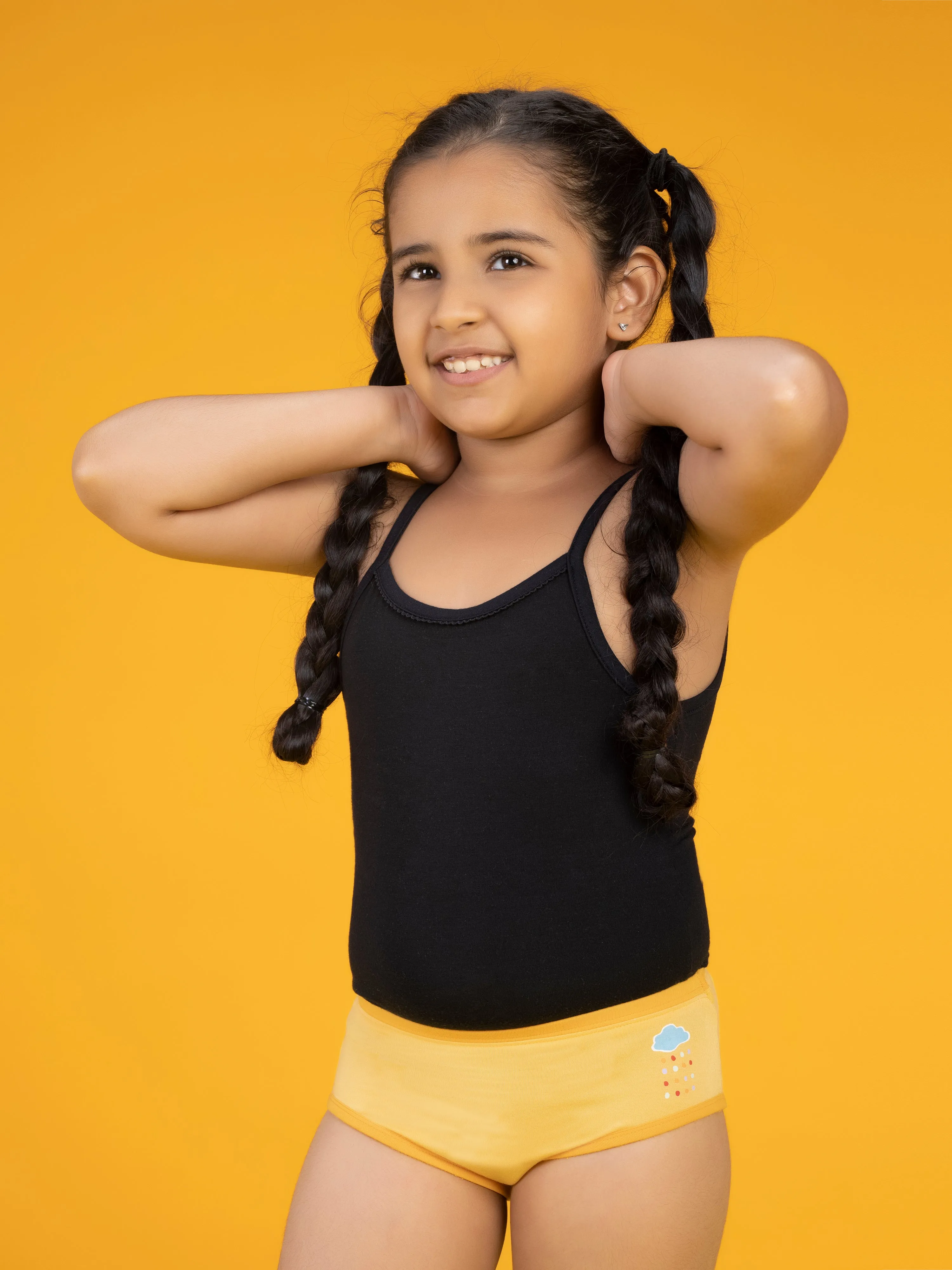 Scribbles Girls Hipsters Yellow Tencel Modal - Raincloud
