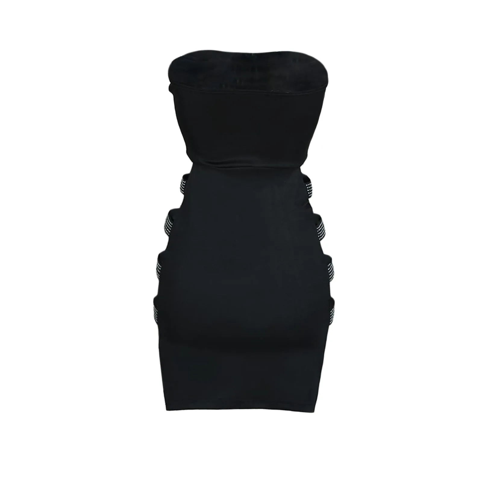 Sexy Strapless Cut Out Rhinestones Dress