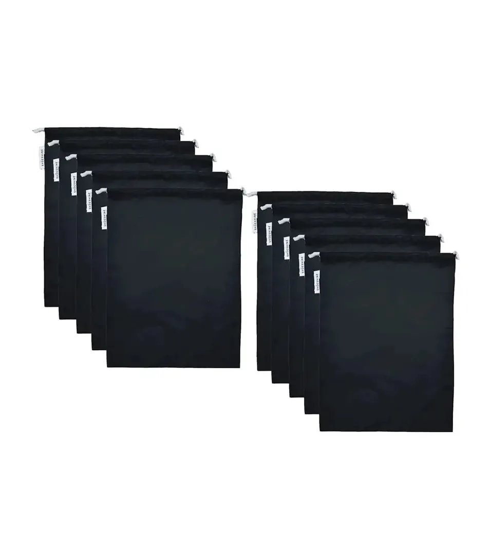 SHOESHINE Shoe Bag (Pack of 10) Water Resistant and Dust Proof Shoe Storage Bag - Black