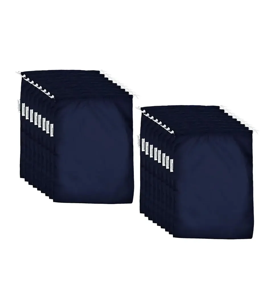 SHOESHINE Shoe Bag (Pack of 10) Water Resistant and Dust Proof Shoe Storage Bag - Black