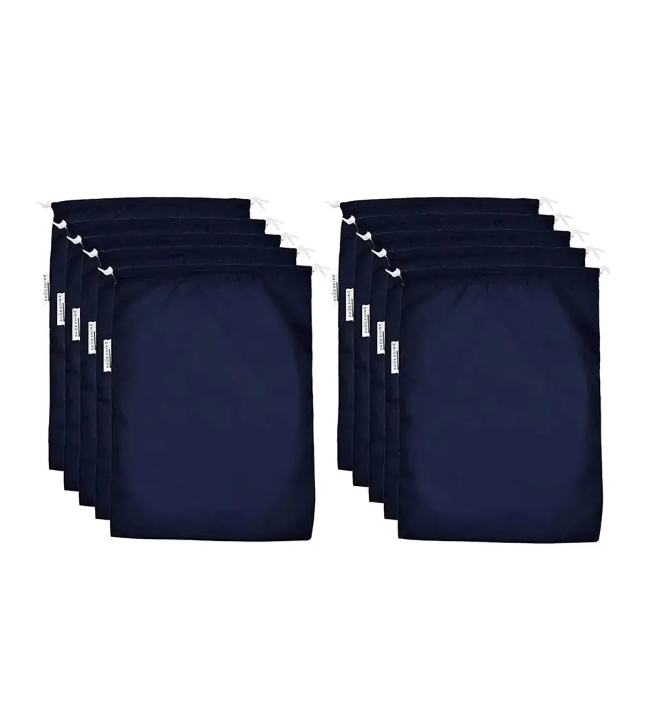 SHOESHINE Shoe Bag (Pack of 10) Water Resistant and Dust Proof Shoe Storage Bag - Black