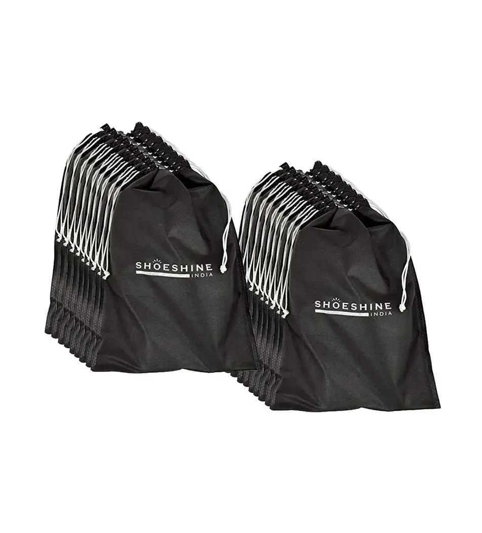 SHOESHINE Shoe Bag (Pack of 24) Shoe Storage bag for home & travel - Black