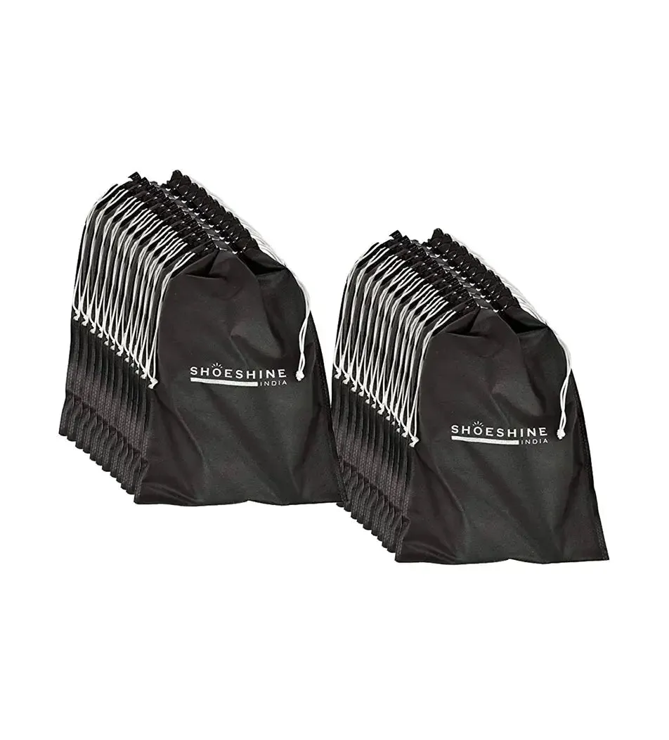 SHOESHINE Shoe Bag (Pack of 24) Shoe Storage bag for home & travel - Black
