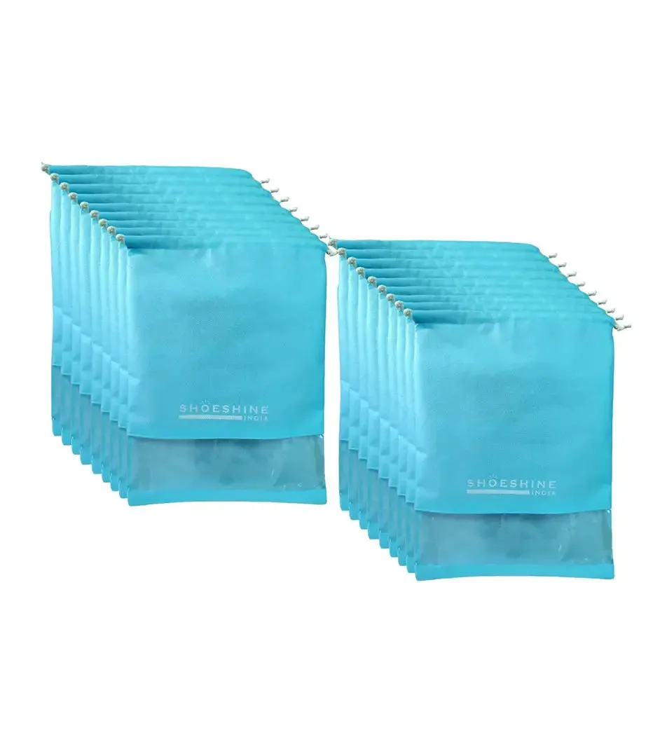 SHOESHINE Shoe Bags (Pack of 18) Travel Shoe Pouch - Black