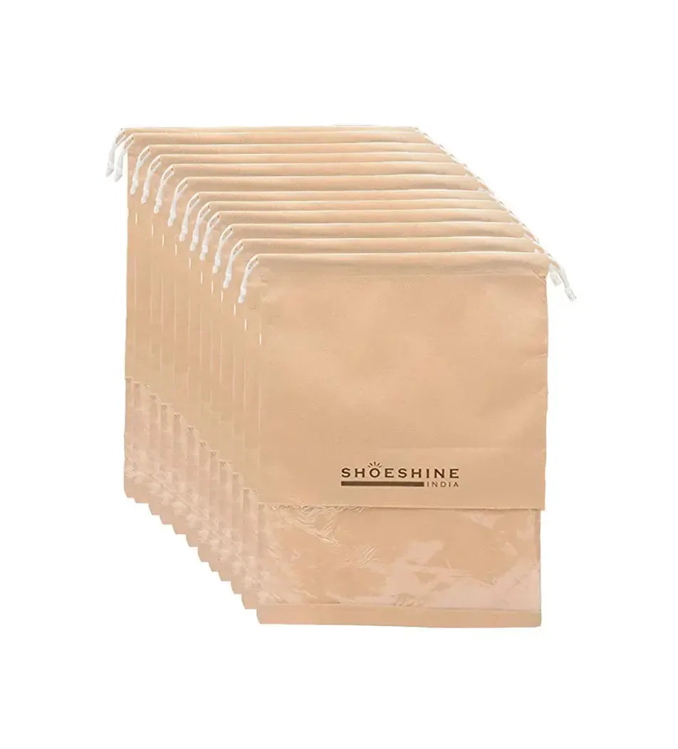 SHOESHINE Shoe Bags (Pack of 18) Travel Shoe Pouch - Black