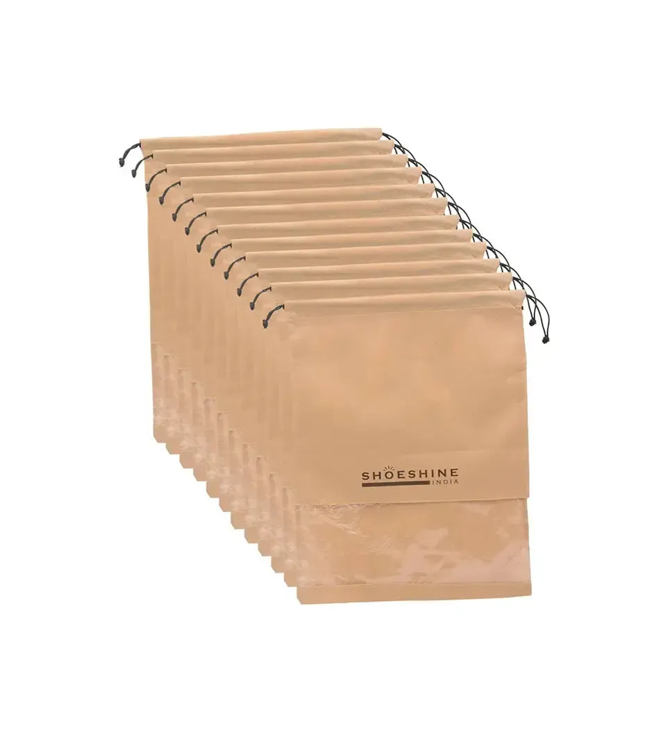 SHOESHINE Shoe Bags (Pack of 18) Travel Shoe Pouch - Black