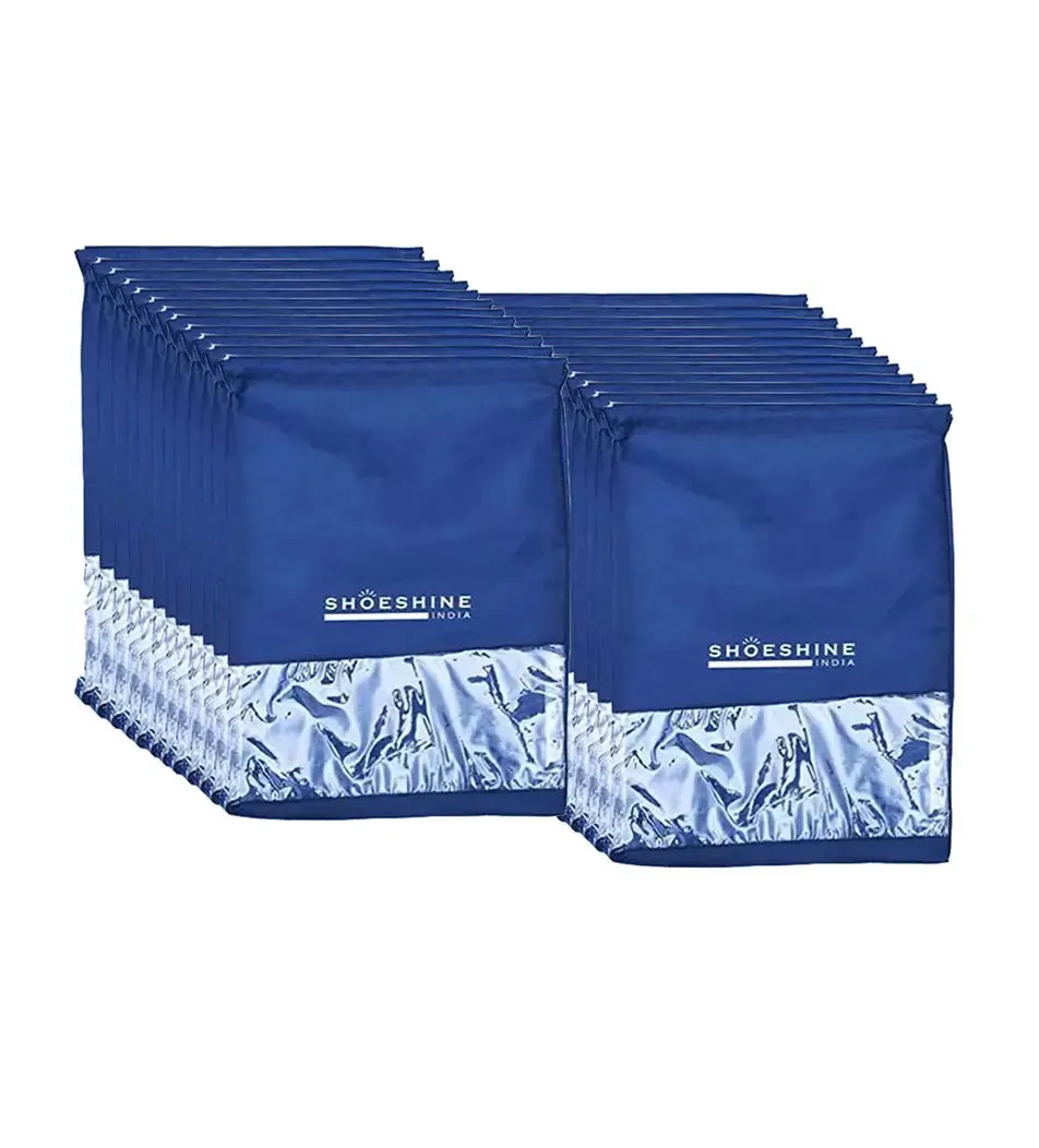 SHOESHINE Shoe Bags (Pack of 18) Travel Shoe Pouch - Black
